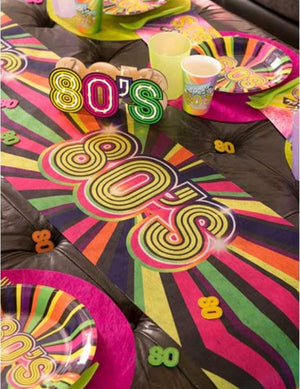 Tischläufer Vlies 30 cm x 3 m 80er Party neonfarben