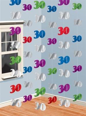 6 Deckenhänger still wild  Zahl 30