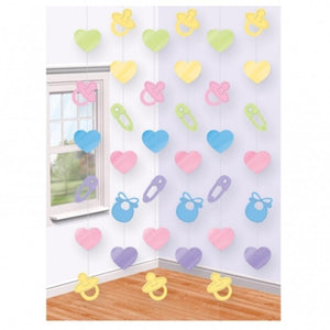 Baby Shower 6 bunte Deckenhänger