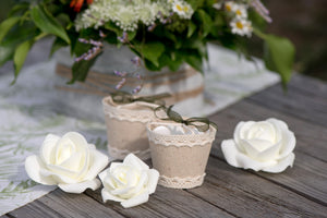 Rosen weiß gemischte Größen 9 Stück