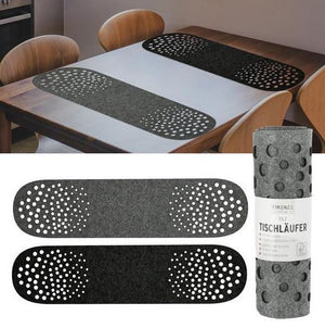 Filz Tischläufer 120cm mit Cut-Outs dunkelgrau