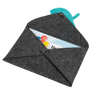 Geschenk-Kuvert Fisch aus Filz dunkelgrau