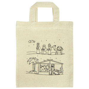 Baumwolltasche Krippe zum Ausmalen