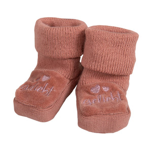 Baby Söckchen "geliebt" altrosa