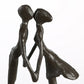 Skulptur Kuss 15cm aus Eisen brüniert