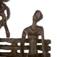 Design Skulptur "Familie auf Bank" 16cm aus Eisen brüniert