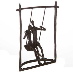 Design Skulptur "Schaukel", brüniert, Höhe 23cm