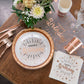 Geburtstagsteller Pappteller "Happy Birthday" weiß 10er rosegold