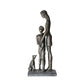 Design Skulptur "Familie mit Hund" 31cm aus Polystone brüniert 79713