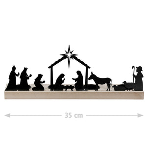 Teelichtleuchter Krippe schwarz