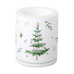 weihnachtliche Wachskerze Windlicht Tannenbaum