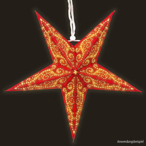roter Papier Stern 20cm, 5-zackig