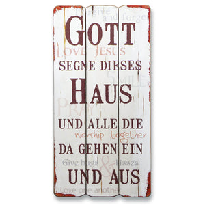 Vintage Wandbild "Gott segne dieses Haus ..." Haussegen