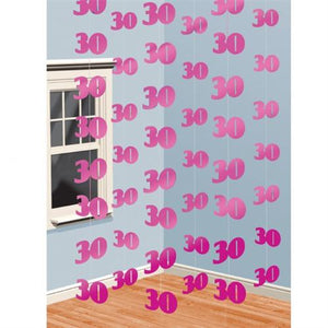 Deckenhänger still pink Zahl 30