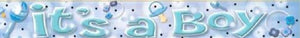 Banner Folie "It´s a boy" 6,63m Deko zur Geburt