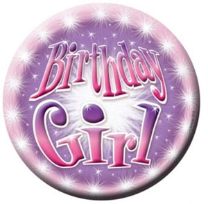 Riesen-Button 16cm Birthday GIRL