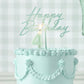 Acryl Kuchentopper Happy Birthday 18cm grün