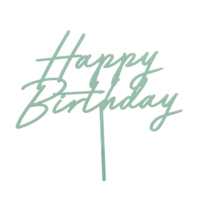 Acryl Kuchentopper Happy Birthday 18cm grün