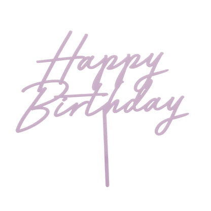 Acryl Kuchentopper Happy Birthday 18cm lila