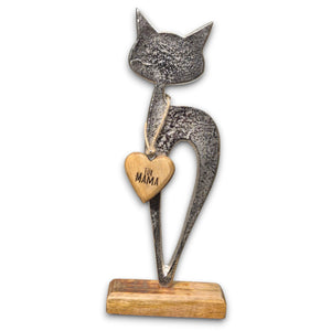 Holzherz mit Anhänger 4x4x2 cm Geschenk für Mama