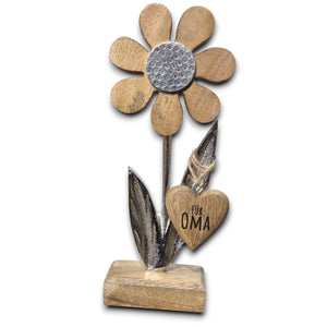 Holzherz mit Anhänger 4x4x2 cm Geschenk für Oma