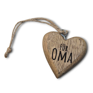 Holzherz mit Anhänger 4x4x2 cm Geschenk für Oma