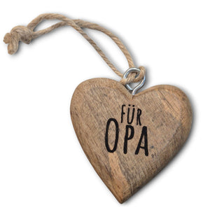 Holzherz mit Anhänger 4x4x2 cm Geschenk für Opa