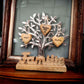 Baum Schriftzug "Familie" 23x26 cm mit 3 gravierten Holzherzen
