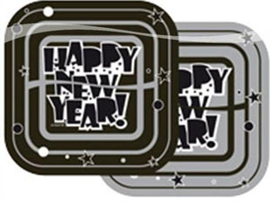 Happy New Year 8 Pappteller 18cm