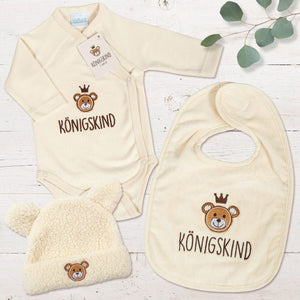 Baby-Body Königskind mit Bärchen-Motiv