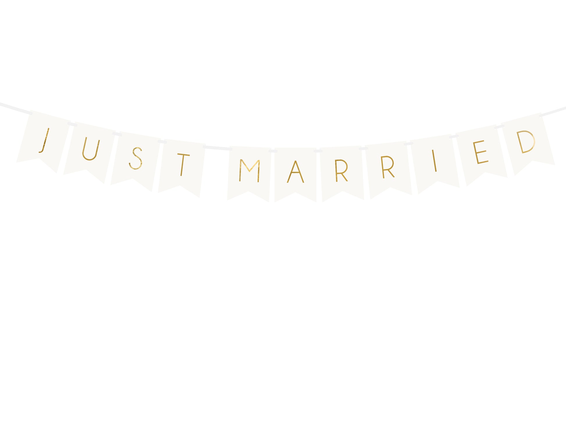 Banner Schriftzug "Just Married" golden