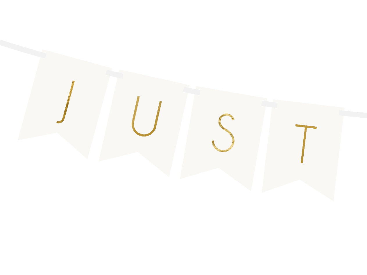 Banner Schriftzug "Just Married" golden