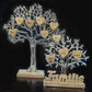 Baum mit Schriftzug "Familie" 23cm mit 3 gravierten Holzherzen