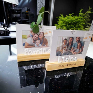 Bilderrahmen Liebe zum Hinstellen aus Kieferholz für Fotos mit 15x10cm