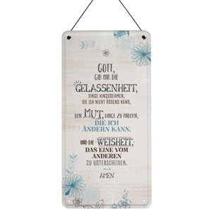 Blechschild 30cm Gelassenheit Achtsamkeit