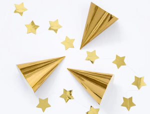 Party-Hütchen 6er-Pack Holografie gold