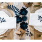 Deko-Ast mit Blättern und Schildchen 6er-Set dunkles Marineblau