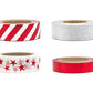 Washi Tape selbstklebend 4 Rollen rot weiß silber