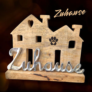 Dekoaufsteller Zuhause mit Wunschgravur 24cm personalisiertes Geschenk