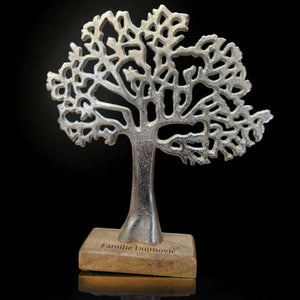 Dekobaum aus Metall mit Holzsockel 27 cm