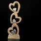 Drei Herzen aus Holz 45 cm mit Gravur im obersten Herz personalisiertes Geschenk