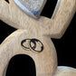 Drei Herzen aus Holz 45 cm mit Gravur im obersten Herz personalisiertes Geschenk