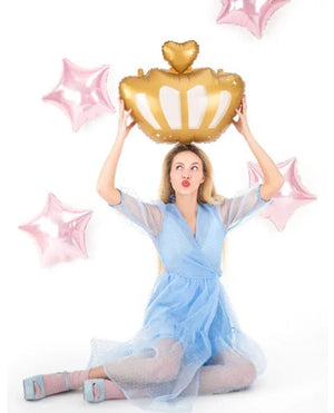 Folienballon Krone in gold 52 x 42cm | Mottoparty Prinzessin