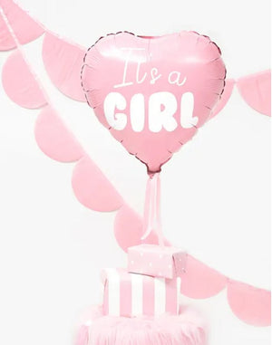 Folienballon Herz rosa "It's a girl"