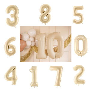 Folienballon Zahl beige 70-80 cm