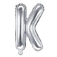 Folienballon Buchstaben klein 35cm Auswahl mit Sonderzeichen metallic silber