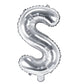 Folienballon Buchstaben klein 35cm Auswahl mit Sonderzeichen metallic silber