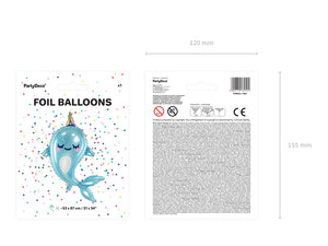 Folienballon Narwal 53x87cm