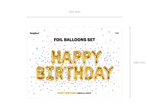 Folienballon Schriftzug "Happy Birthday" gold 340 x 35 cm