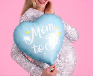 Folienballon Herz "Mom to be" 35cm blau | Mom to be Geschenk